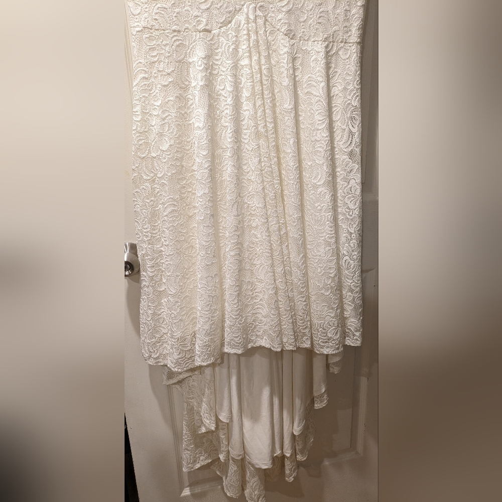 NWT Blush Couture Ivory Stretch Lace Long Sleeve Trumpet Wedding Gown Size L/XL - Picture 8 of 8
